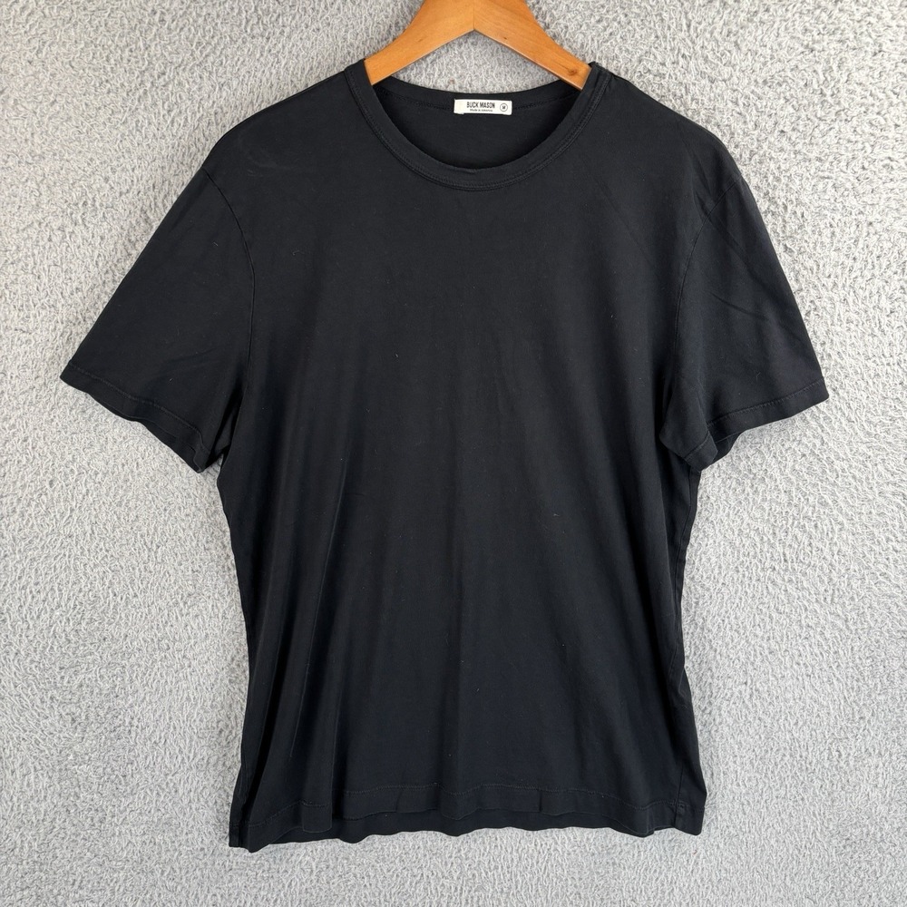 Buck Mason Mens Size Medium Black Crewneck T-Shirt 100% Cotton Made In USA